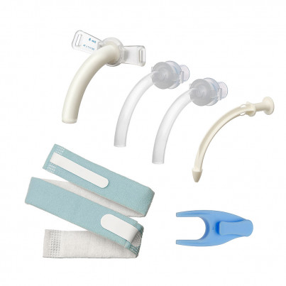 Tracheostomy tube with inner cannula, uncuffed