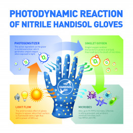 HANDISOL™ Antimicrobial Non-leaching Nitrile Disposable Gloves