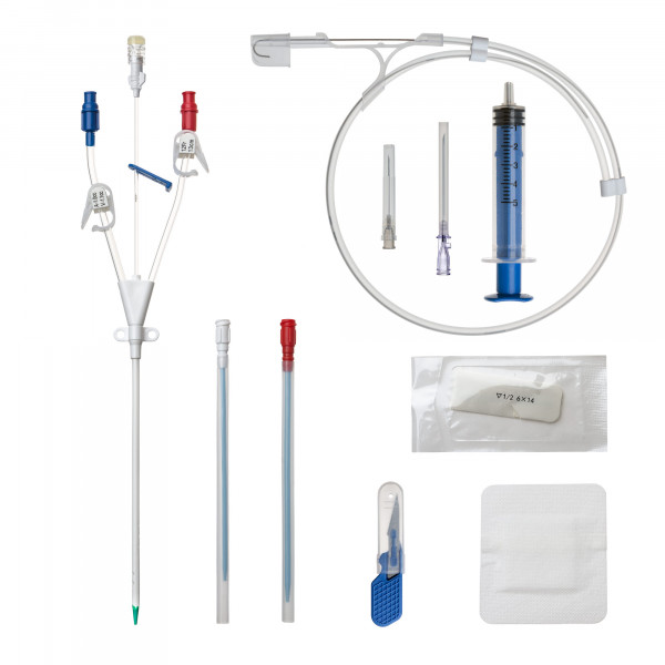 Hemodialysis catheter kits. Straight type
