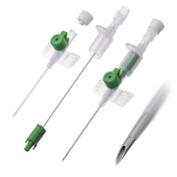 Safety Intravenous Catheter with perforated flexible wings, with injection port with snap fit cap