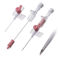 Safety Intravenous Catheter with wings, with injection port