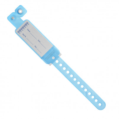 Patient Identification Bracelet. Card-insert type. Blue