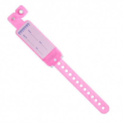 Patient Identification Bracelet. Card-insert type. Pink