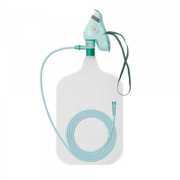 Oxygen Non re-breather Mask (high-flow system) elongated