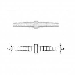 Straight double taper PP connector