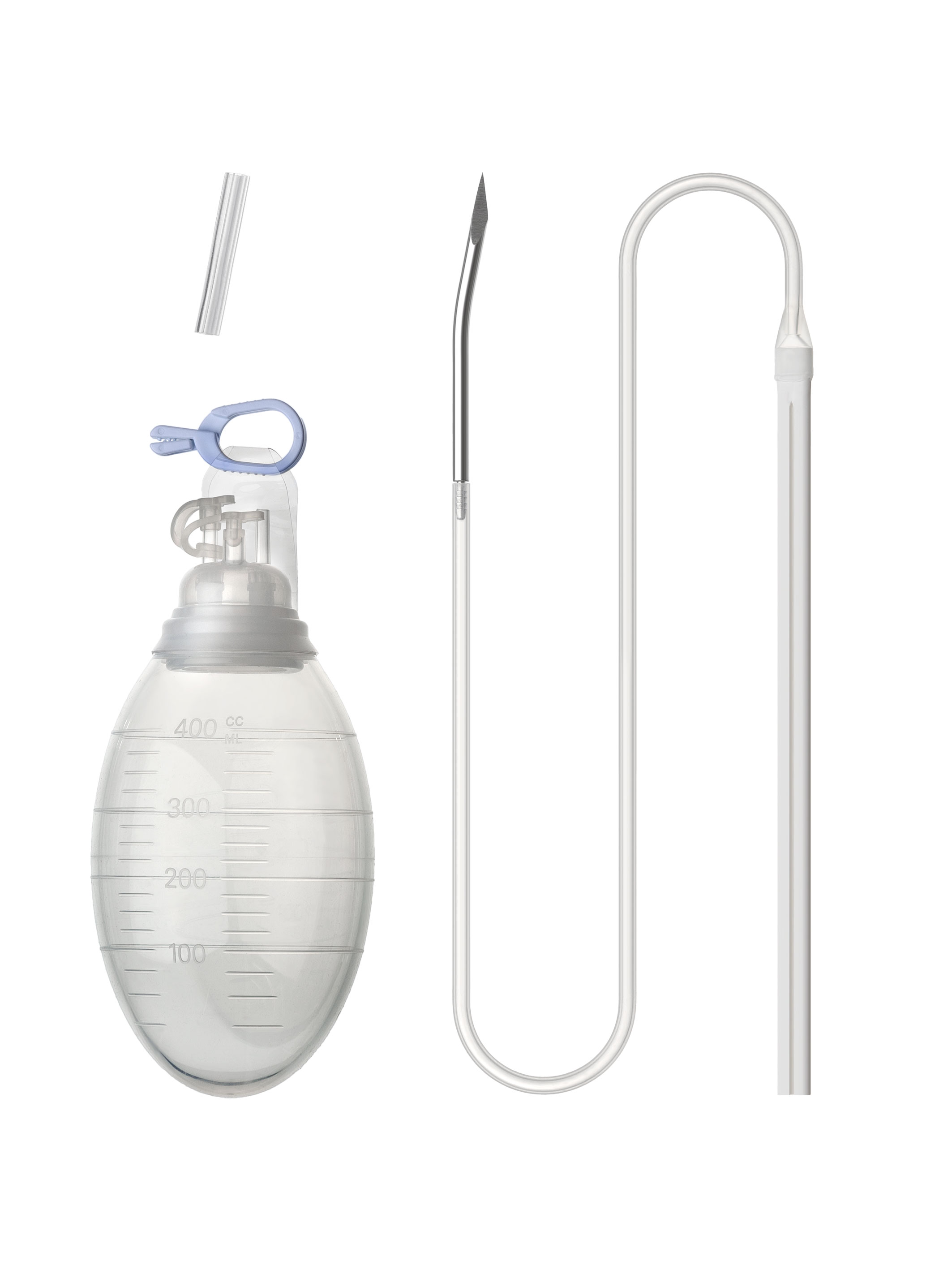 Wound Drainage Set With SIlicone Reservoir And Silicone Flat Fluted Wound Drainage Set With SIlicone Reservoir And Silicone Flat Fluted