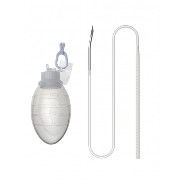 Wound Drainage Set with SIlicone Reservoir and Silicone Flat Perforated Drainage Tube