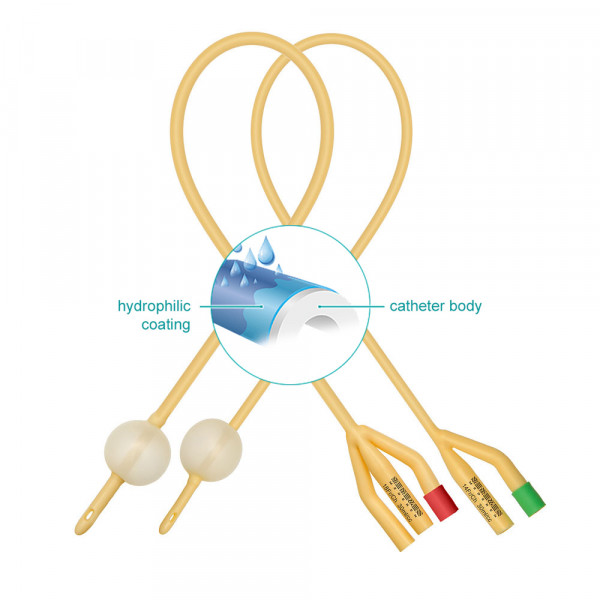 Latex Foley Catheters with Hydrophilic coating